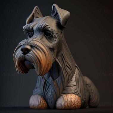 3D model Zwergschnauzer dog (STL)